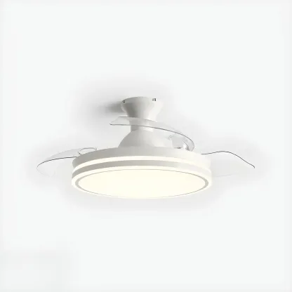 Round 3-Speed Flush Mount Ceiling Fan with Light for Bedroom