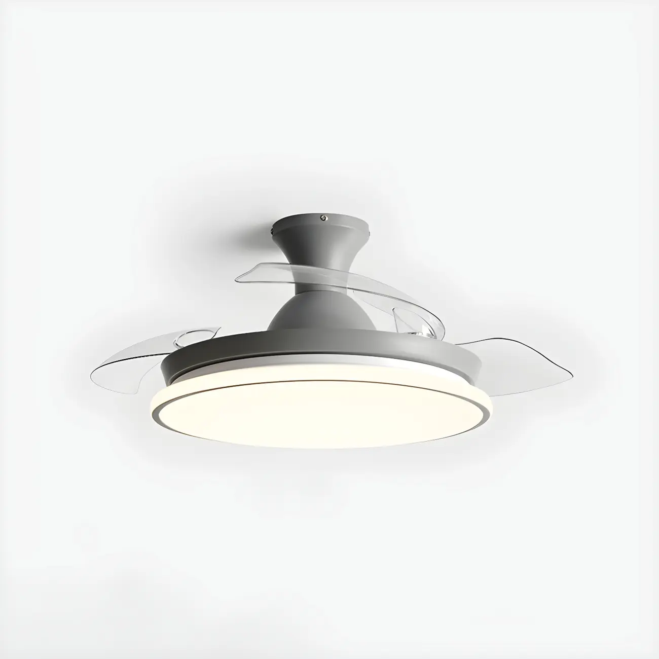 Round 3-Speed Flush Mount Ceiling Fan with Light for Bedroom | homeyfad