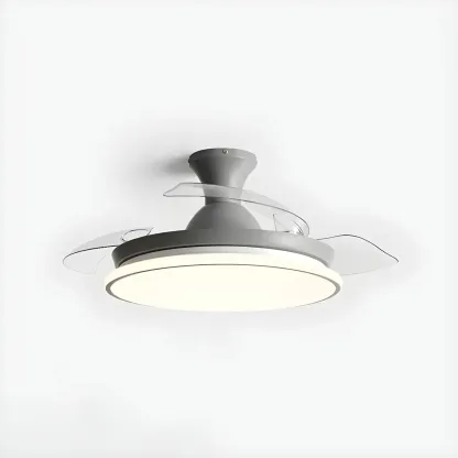 Round 3-Speed Flush Mount Ceiling Fan with Light for Bedroom