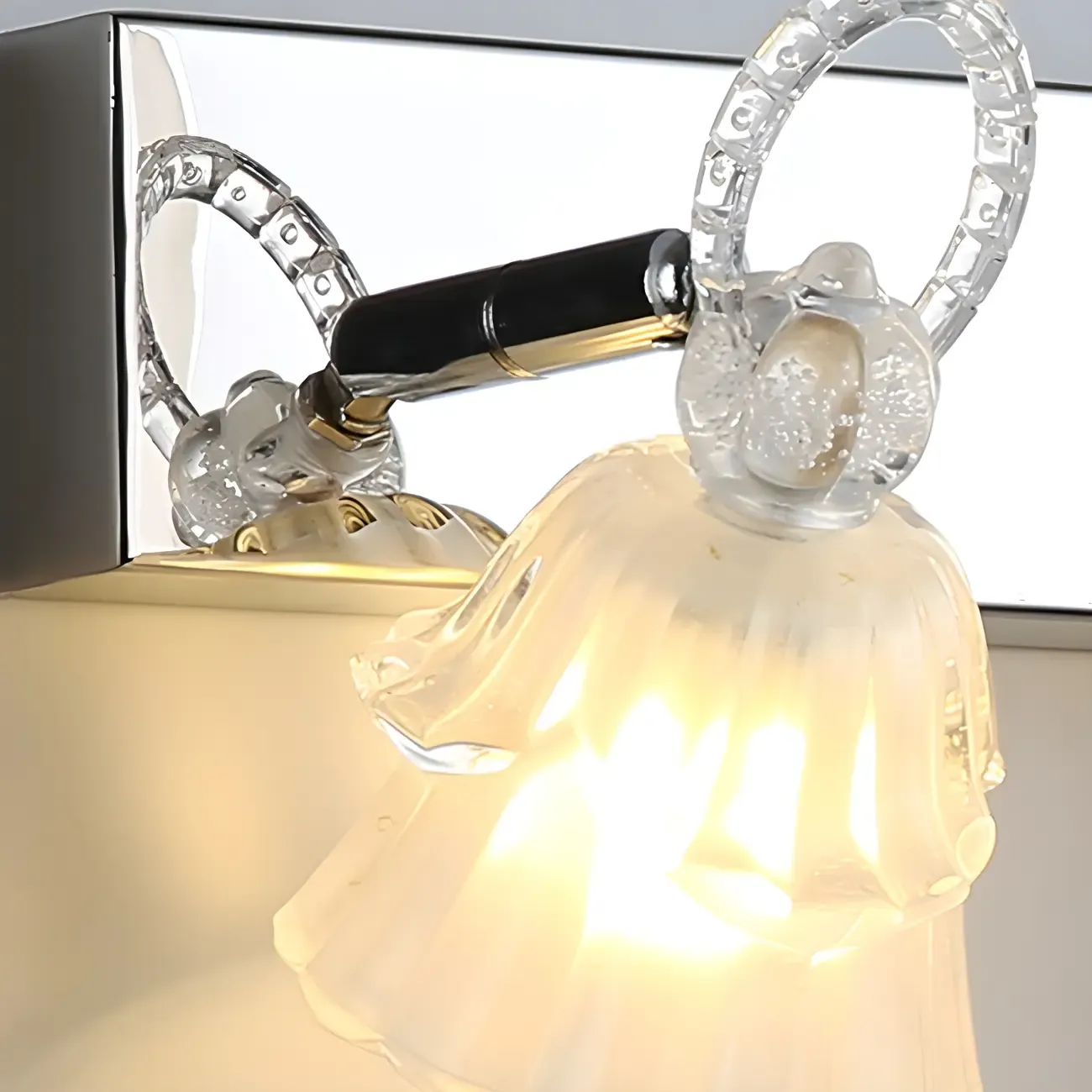 3-Light Modern Silver Glass Vanity Light for Bathroom