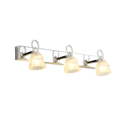 3-Light Modern Silver Glass Vanity Light for Bathroom