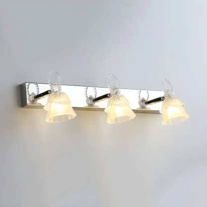 3-Light Modern Silver Glass Vanity Light for Bathroom