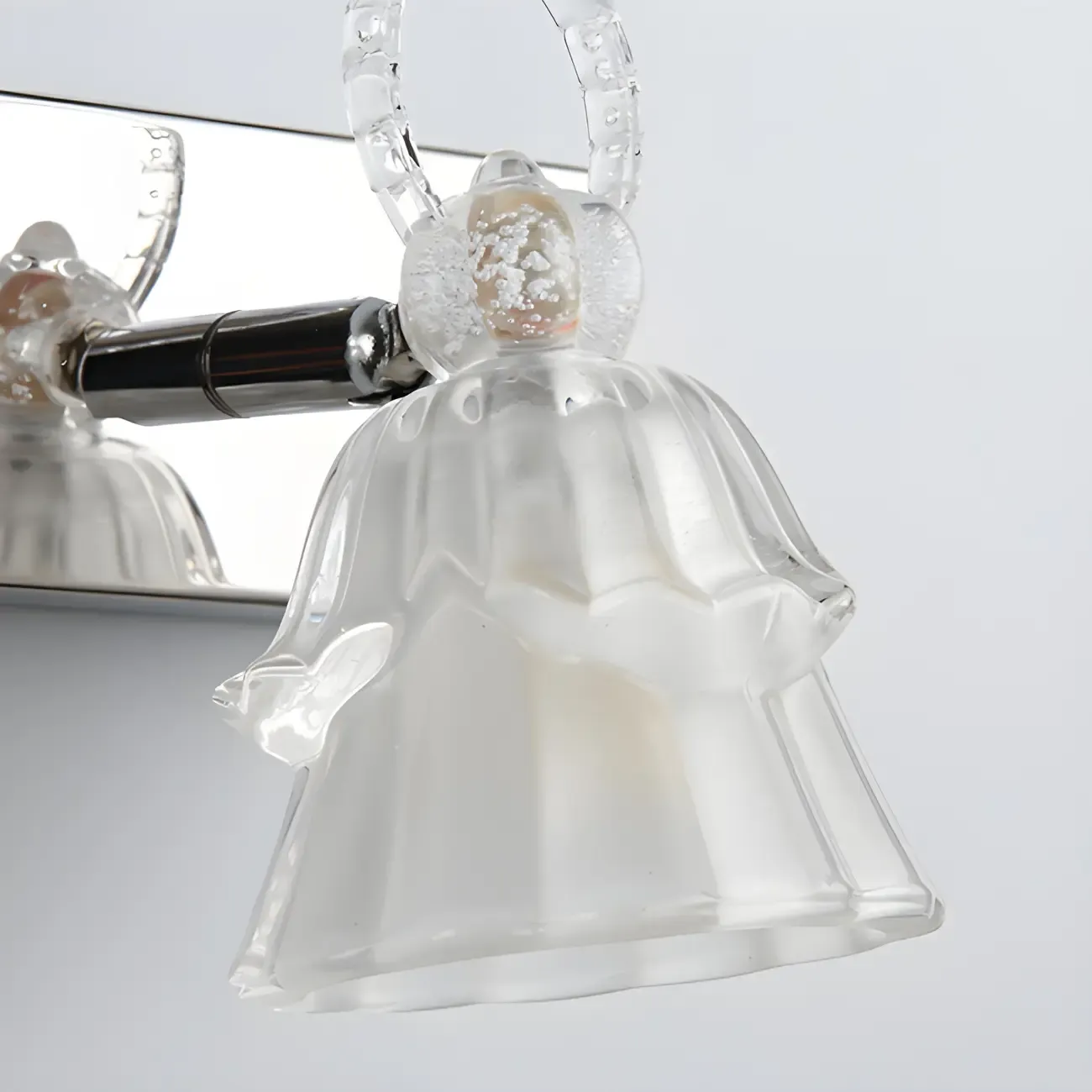 3-Light Modern Silver Glass Vanity Light for Bathroom