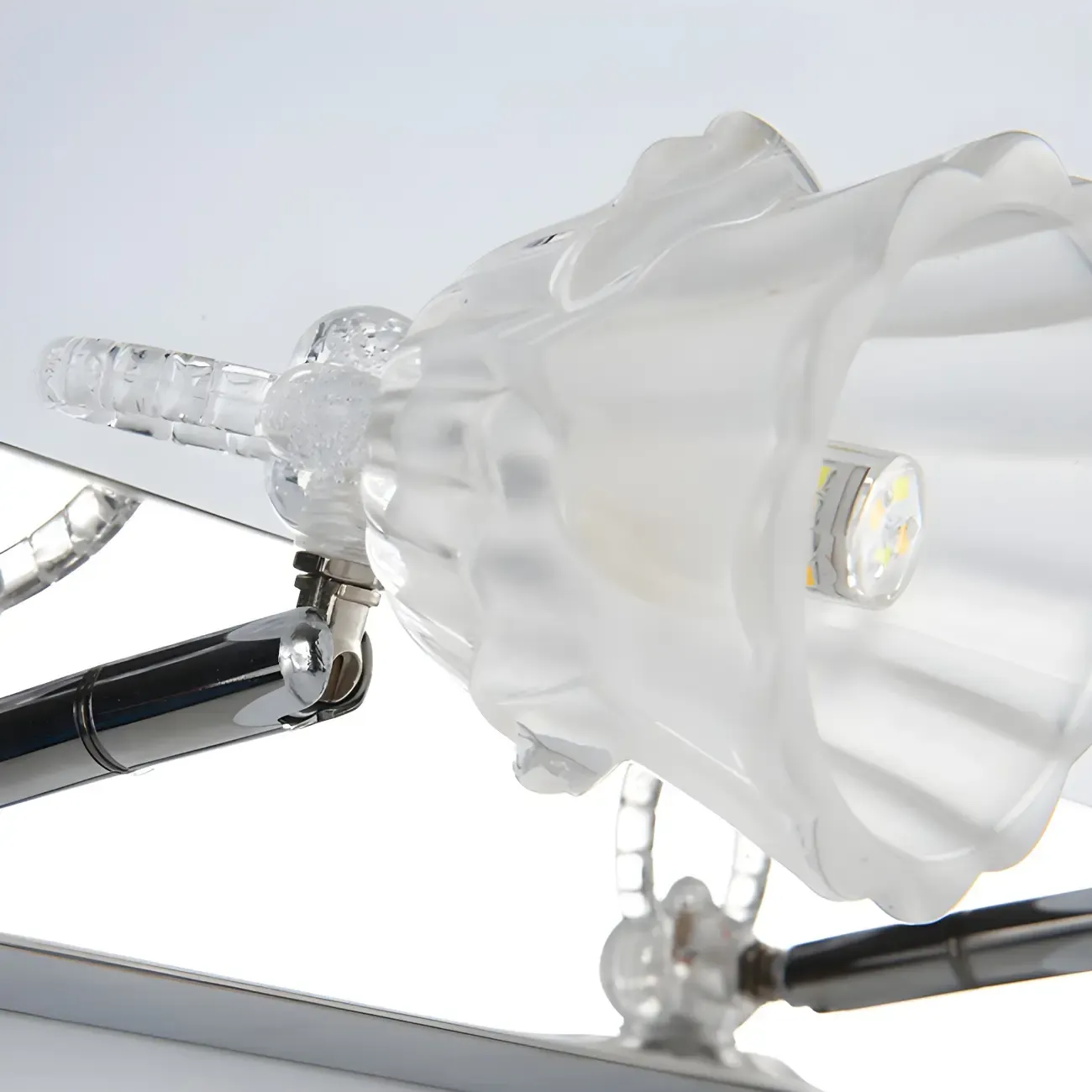 3-Light Modern Silver Glass Vanity Light for Bathroom