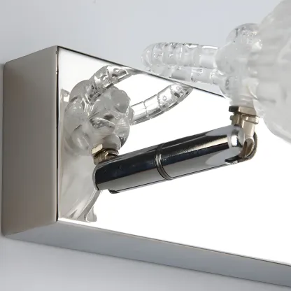 3-Light Modern Silver Glass Vanity Light for Bathroom