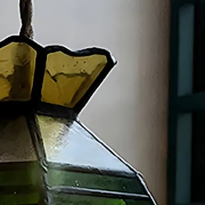 Floral Stained Glass Brass Pendant Light Adjustable Height Image - 6