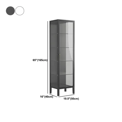 Elegant Metal Black Glass Door Curio Display Cabinet #size