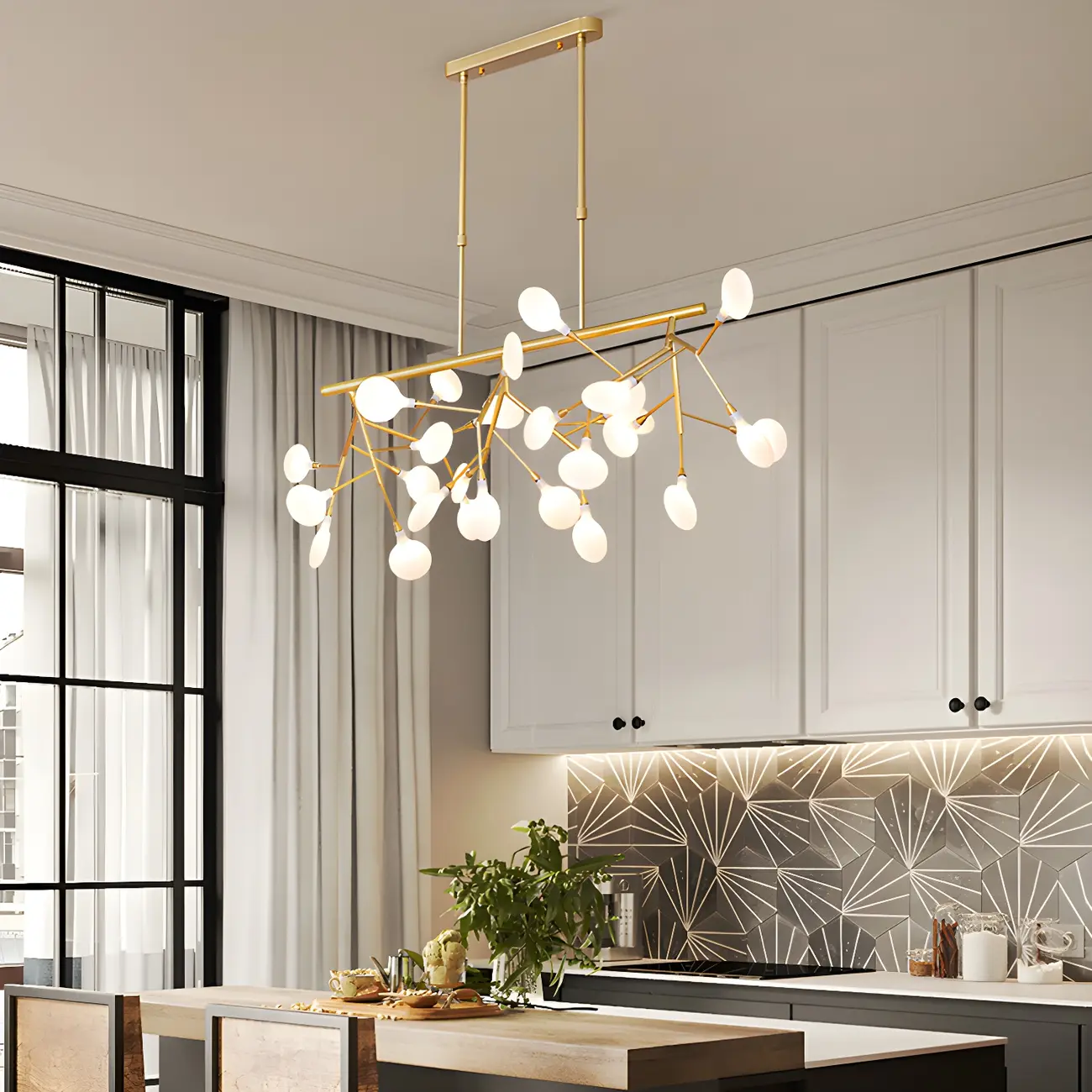 Unique Modern Oversized Gold Island Chandelier Image - 3 | homeyfad