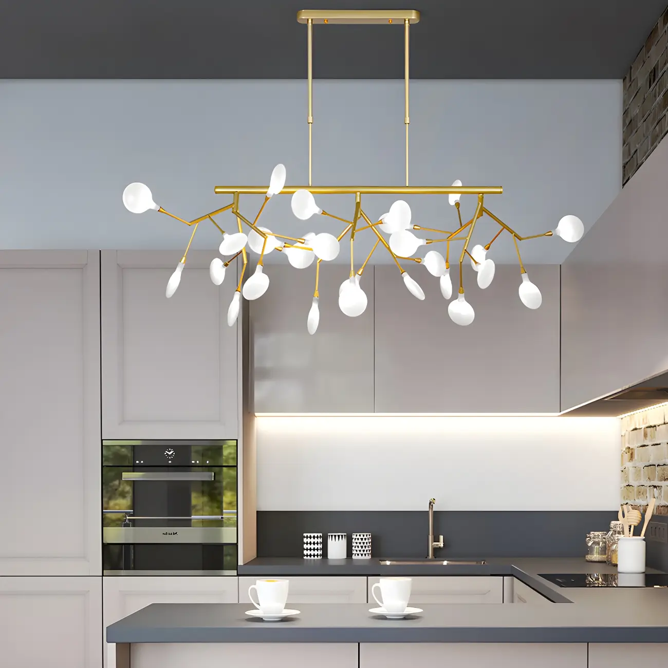 Unique Modern Oversized Gold Island Chandelier Image - 4 | homeyfad