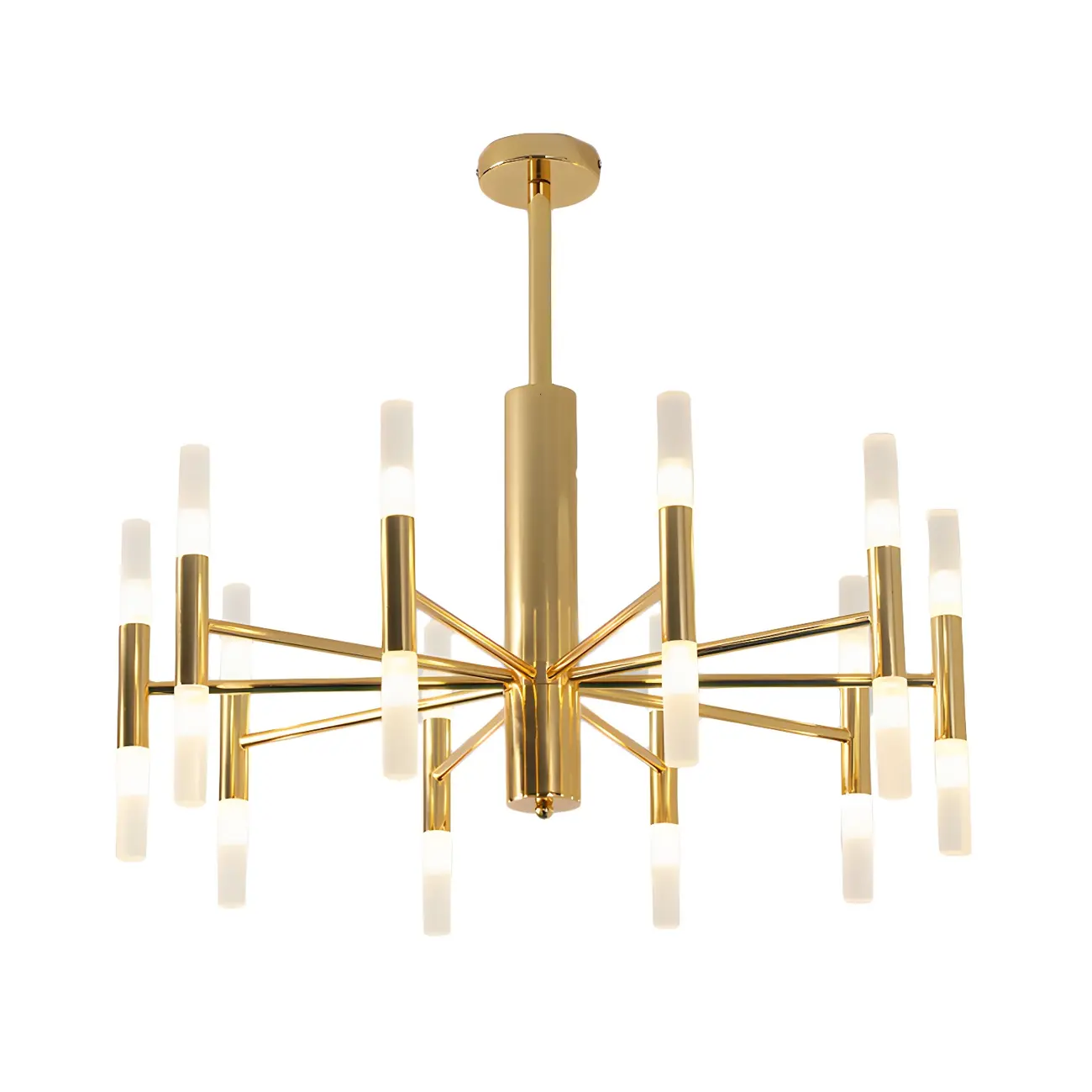 Elegant Tube-shaped Glass Shade Multi-light Chandelier Image - 4 | homeyfad