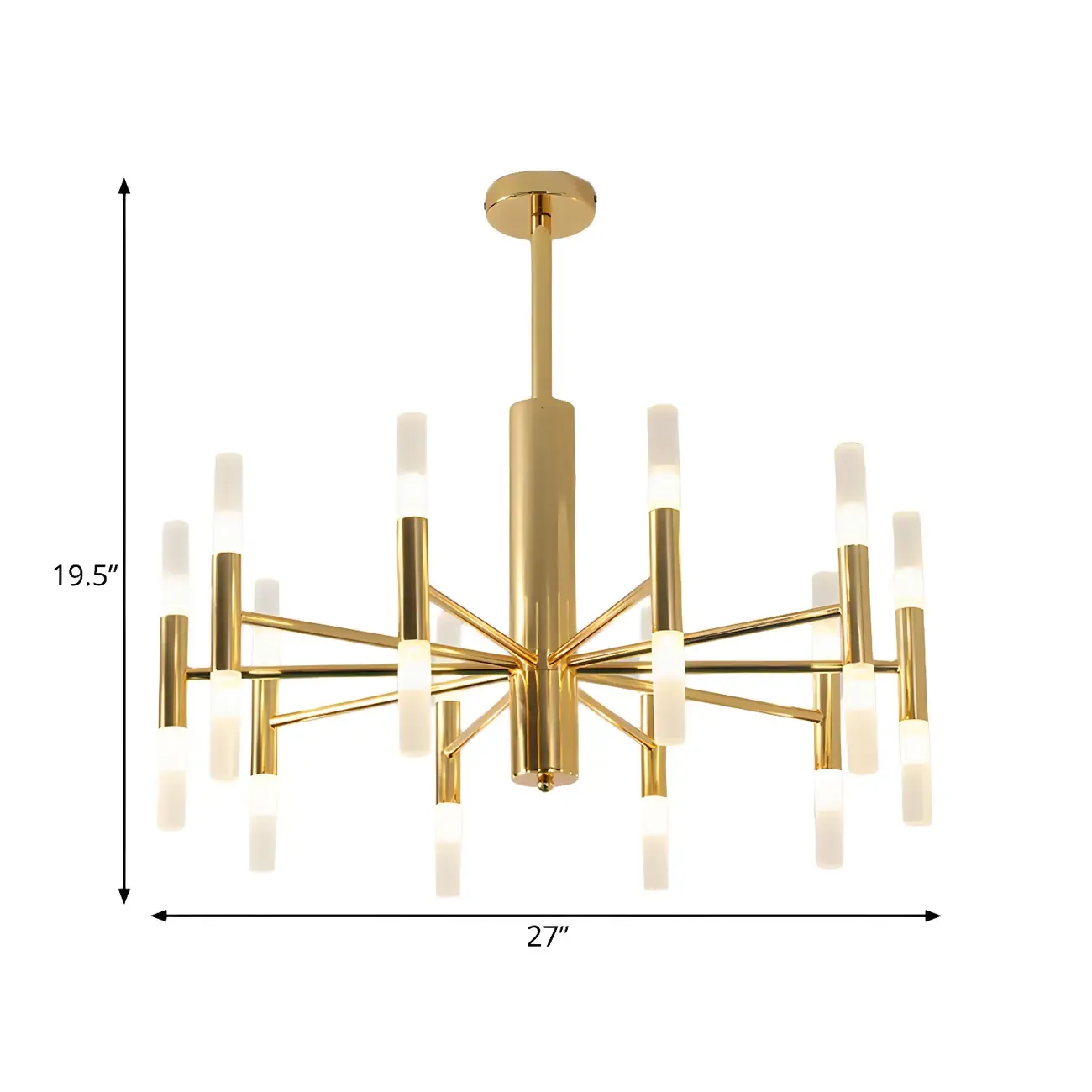 Elegant Tube-shaped Glass Shade Multi-light Chandelier Image - 5