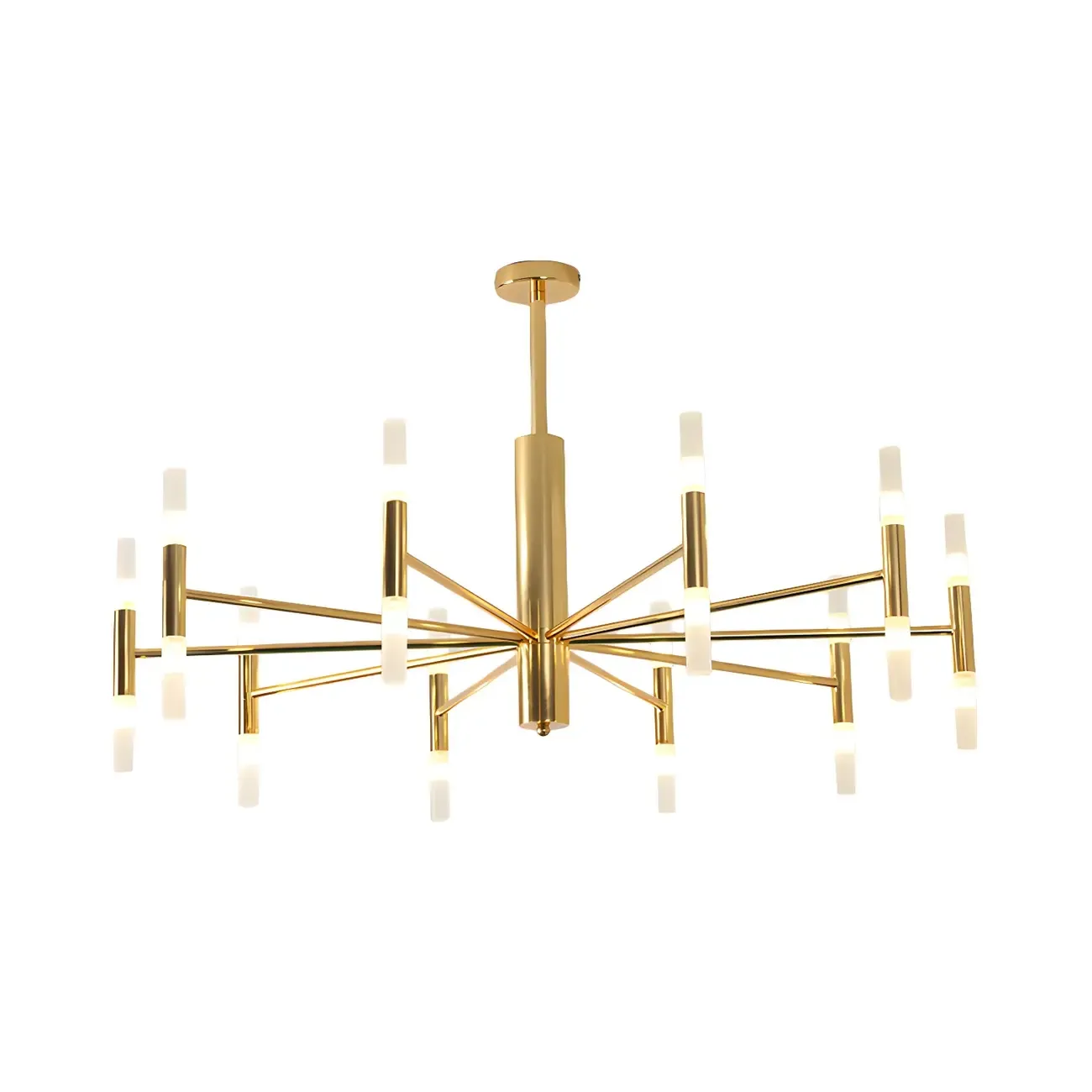 Elegant Tube-shaped Glass Shade Multi-light Chandelier Image - 9