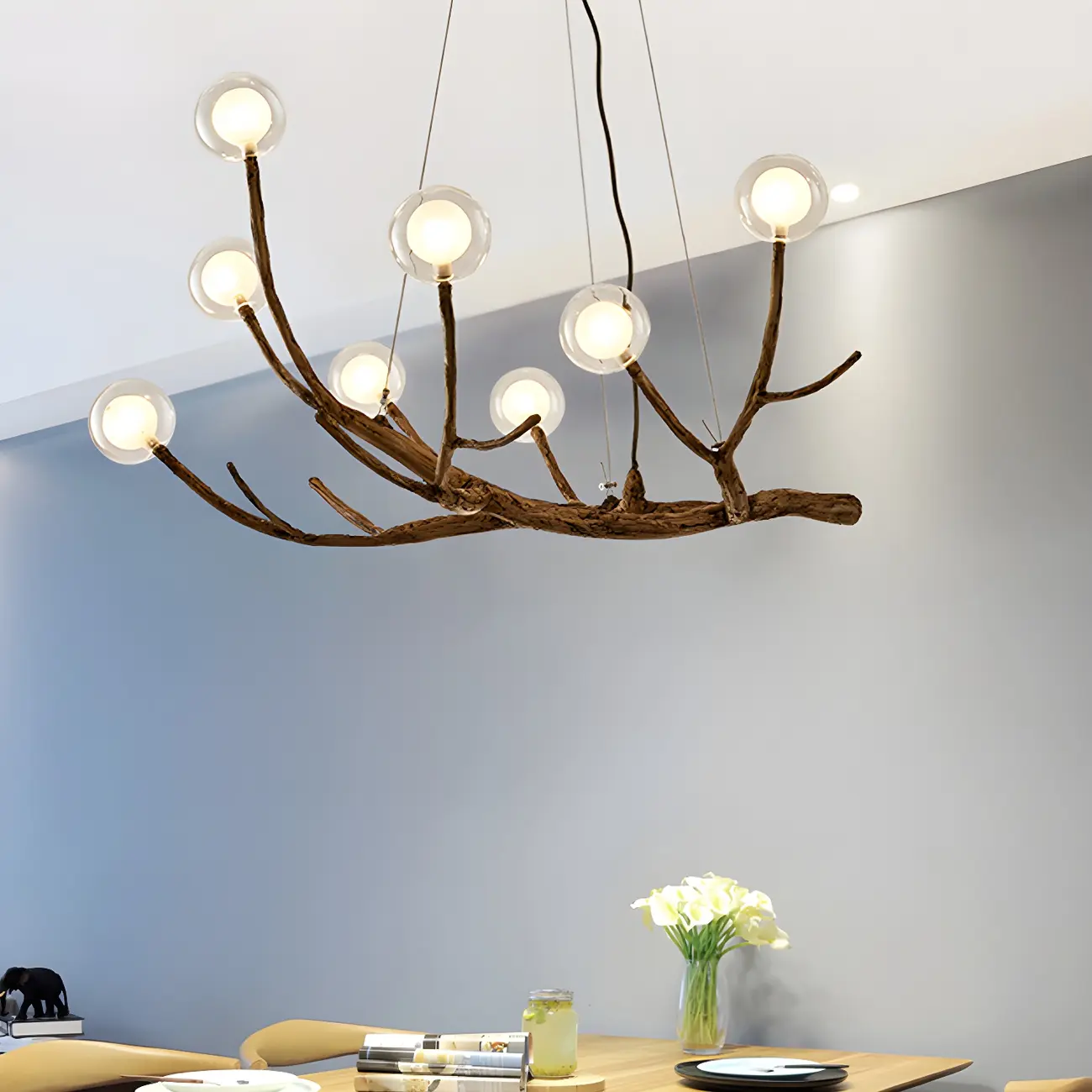 Rustic Modern Multi-Light Orb Up Branch Chandelier for Indoor  Image - 3 | homeyfad