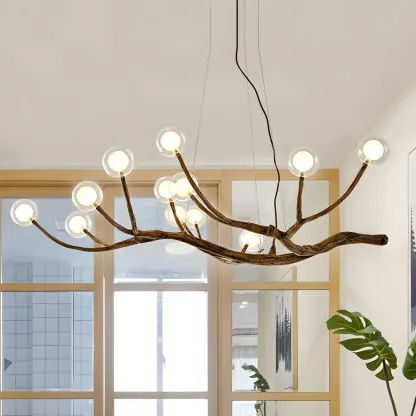 Rustic Modern Multi-Light Orb Up Branch Chandelier for Indoor  Image - 6