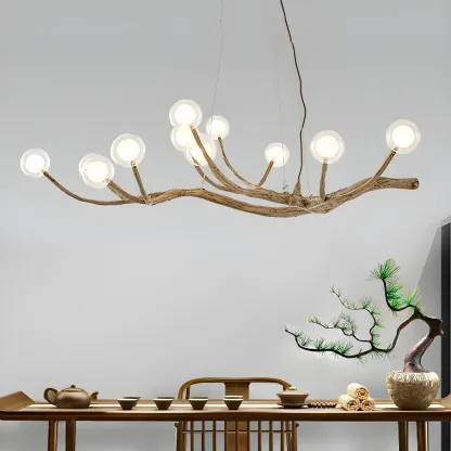 Rustic Modern Multi-Light Orb Up Branch Chandelier for Indoor  Image - 8
