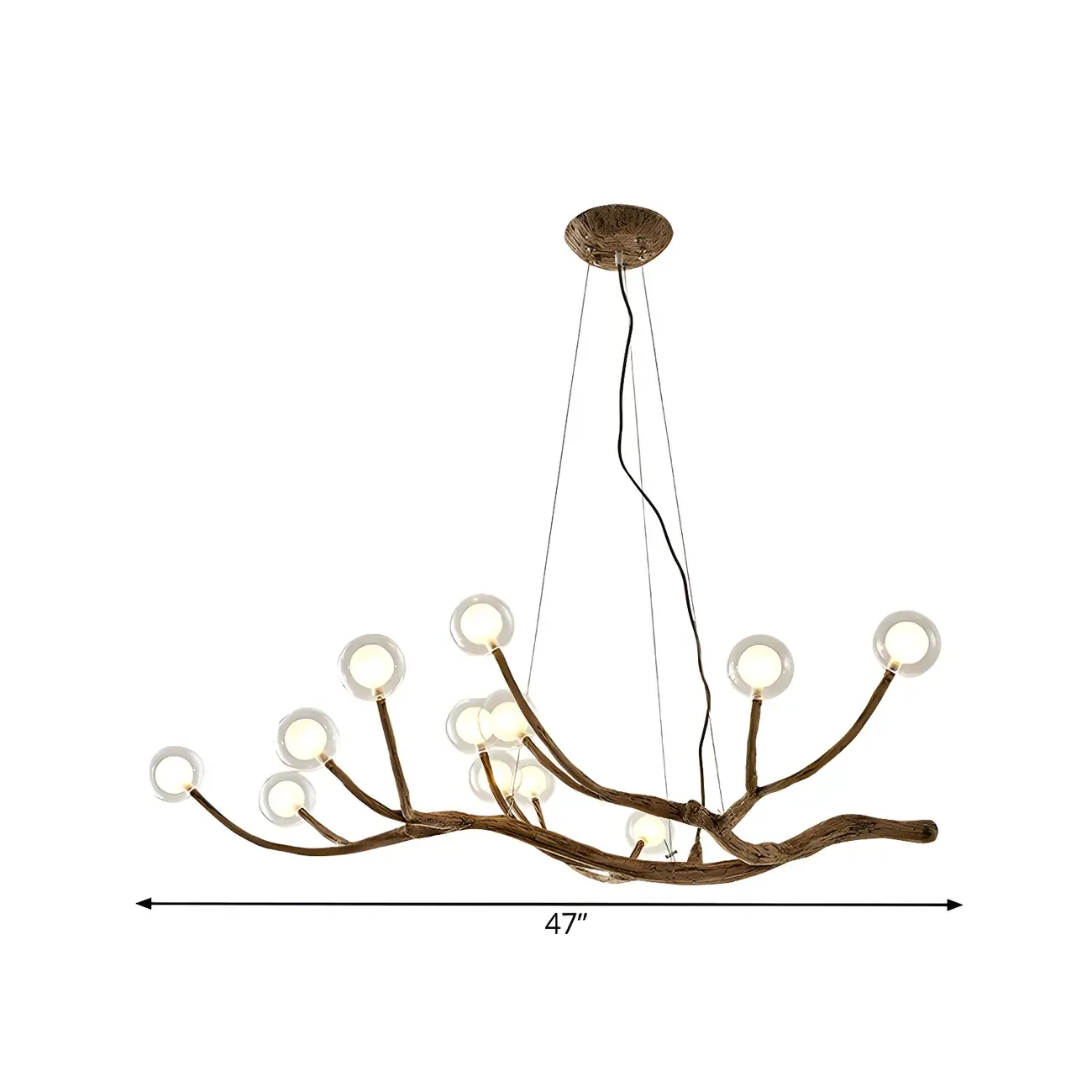 Rustic Modern Multi-Light Orb Up Branch Chandelier for Indoor  Image - 10