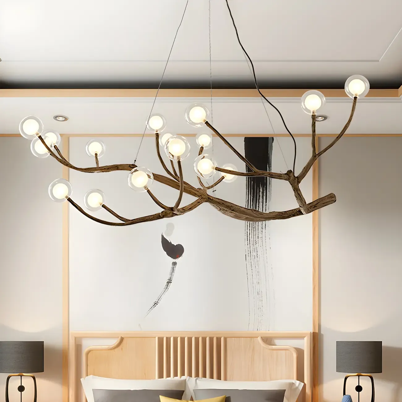 Rustic Modern Multi-Light Orb Up Branch Chandelier for Indoor  Image - 12