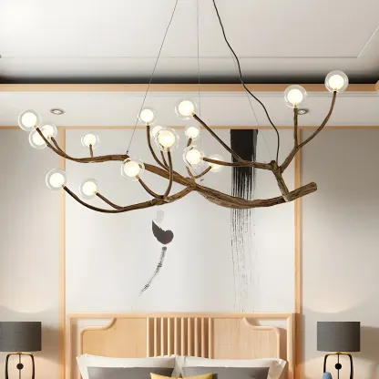 Rustic Modern Multi-Light Orb Up Branch Chandelier for Indoor  Image - 12