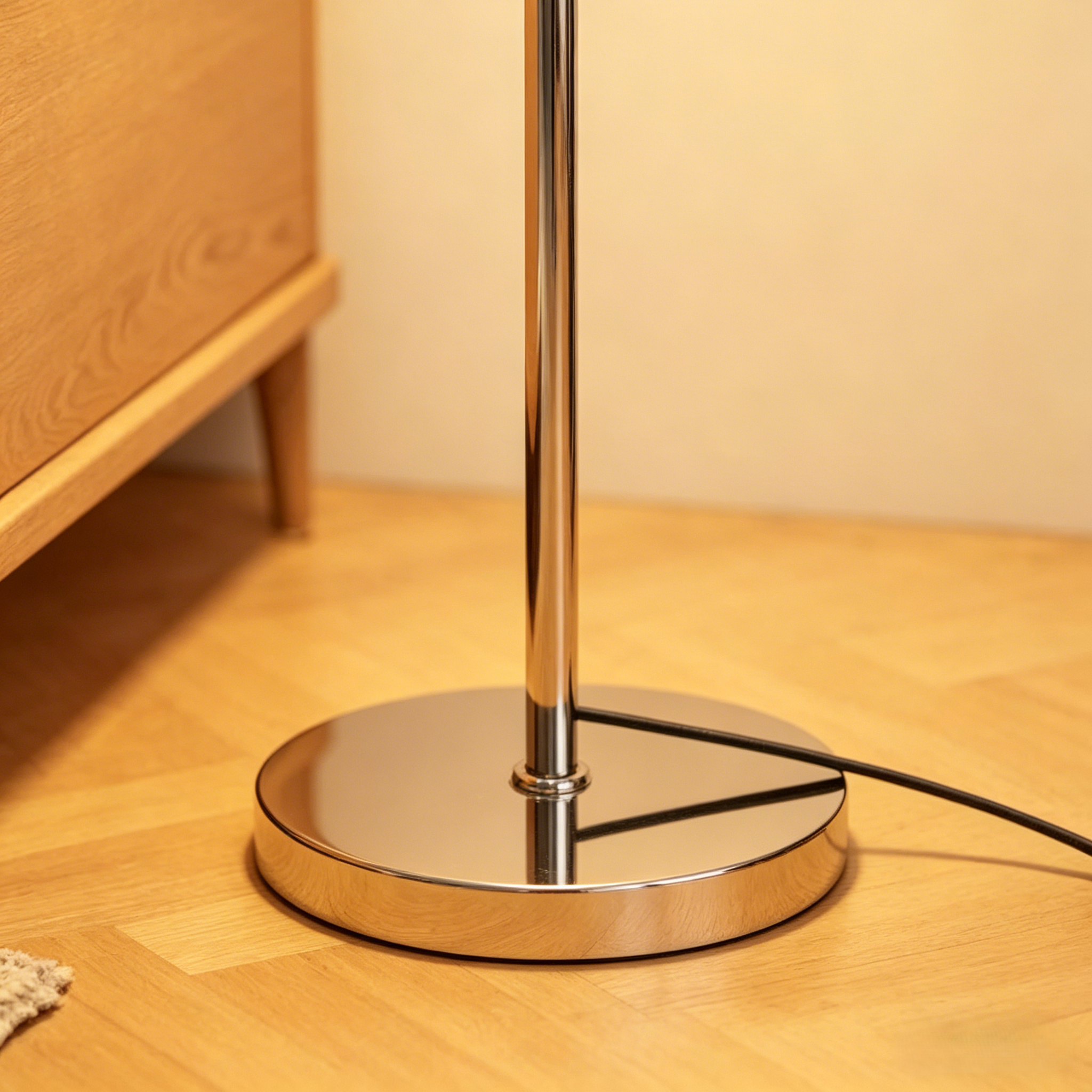 Contemporary Stand Up Floor Lamp with Amber Orange Glass Dome | homeyfad