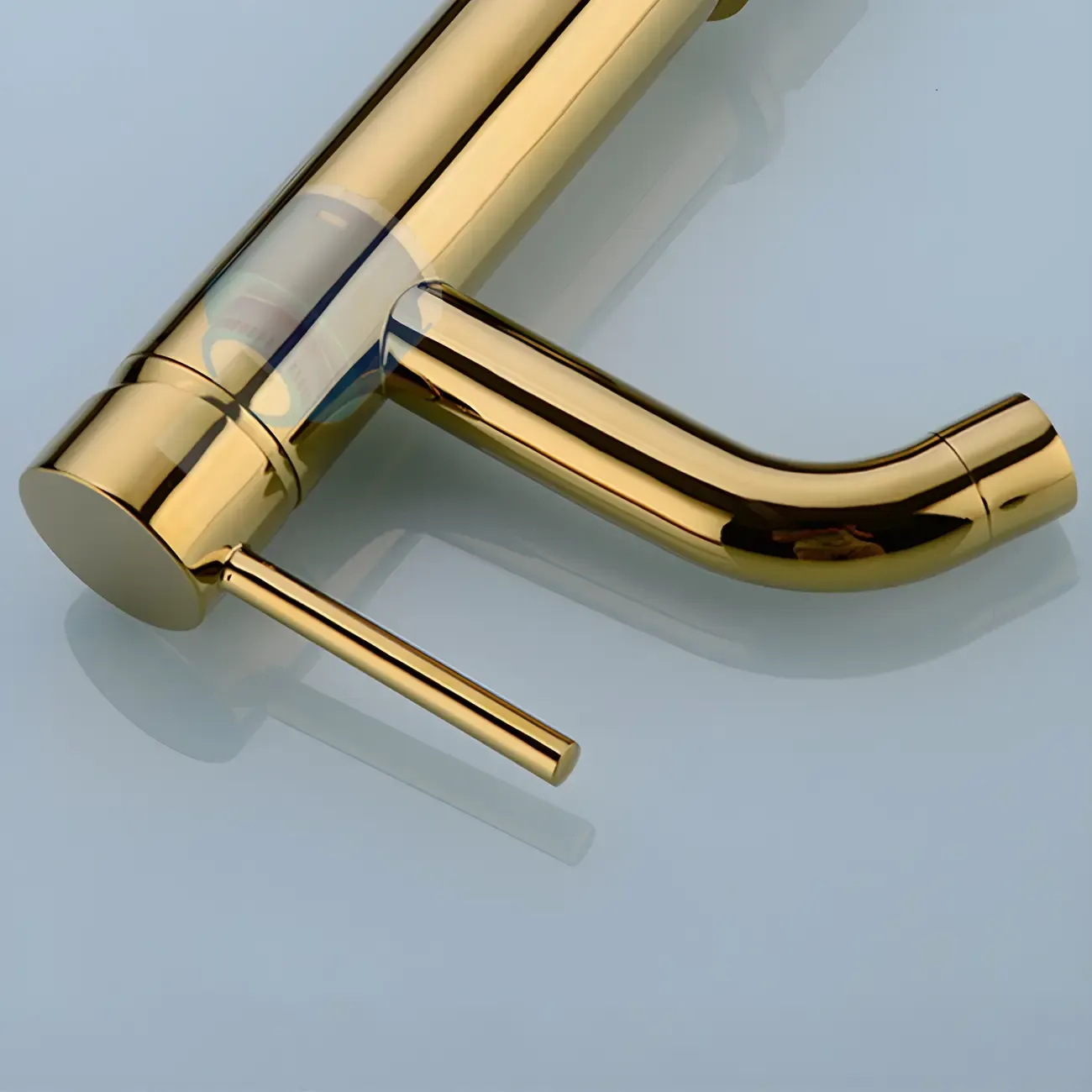 Luxurious Brushed Gold Bathroom Sink Faucet with Single Handle Image - 8