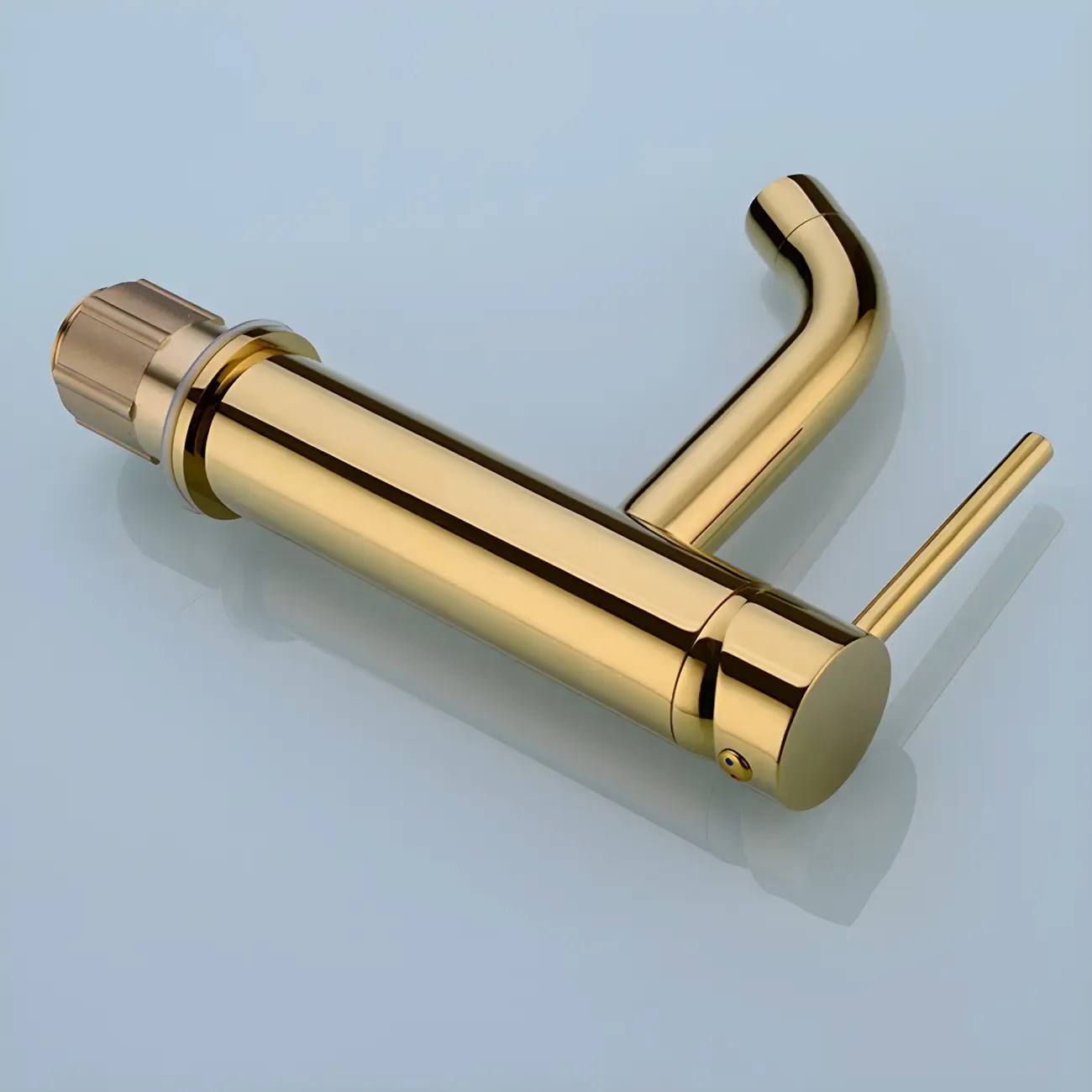 Luxurious Brushed Gold Bathroom Sink Faucet with Single Handle Image - 9