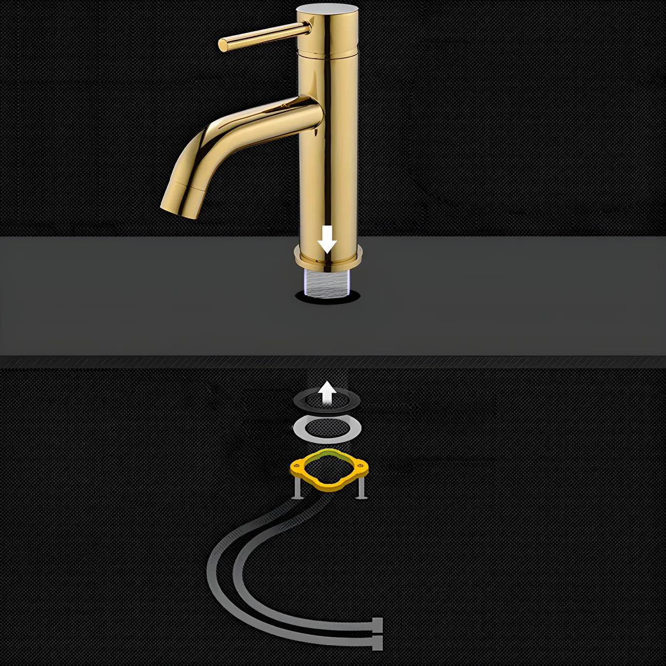 Luxurious Brushed Gold Bathroom Sink Faucet with Single Handle Image - 13 | homeyfad