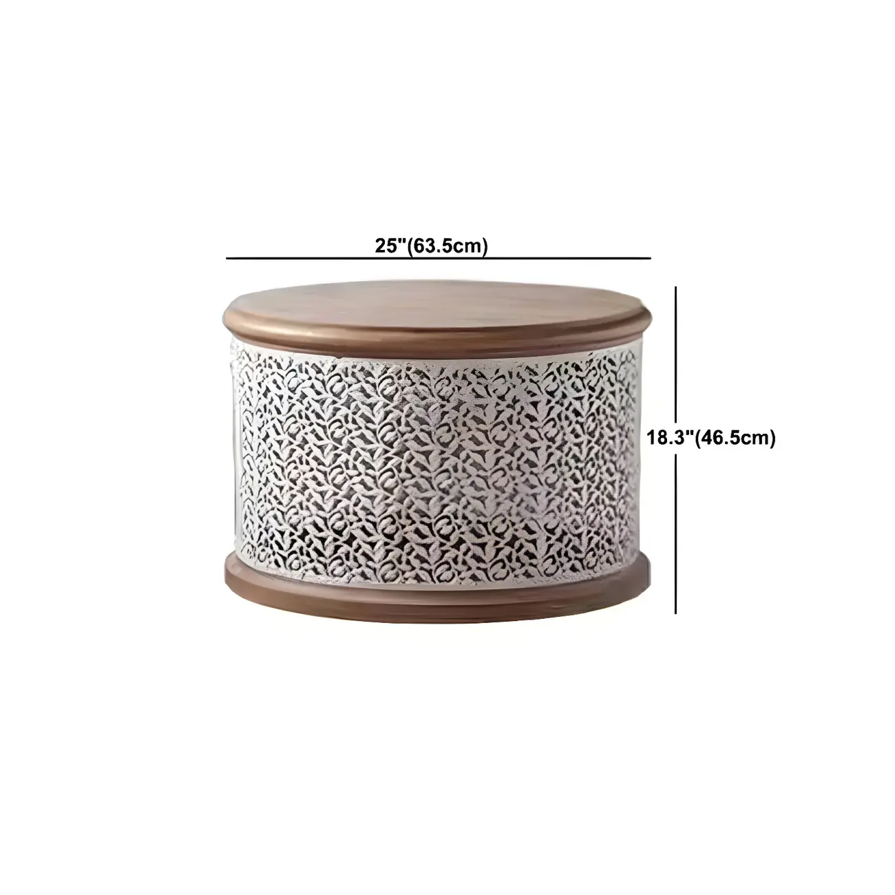 Natural Sophisticated Hollowed French Round Wood Coffee Table Image - 12 | homeyfad