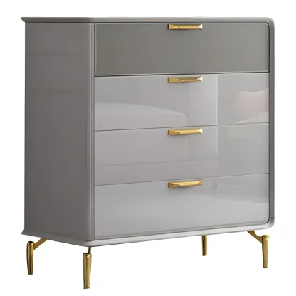 Elegant Grey Wooden Double Dresser with Soft-Close Drawers Image - 9