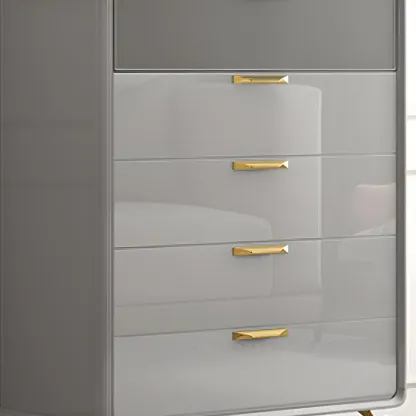 Elegant Grey Wooden Double Dresser with Soft-Close Drawers Image - 10