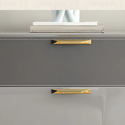 Elegant Grey Wooden Double Dresser with Soft-Close Drawers Image - 12