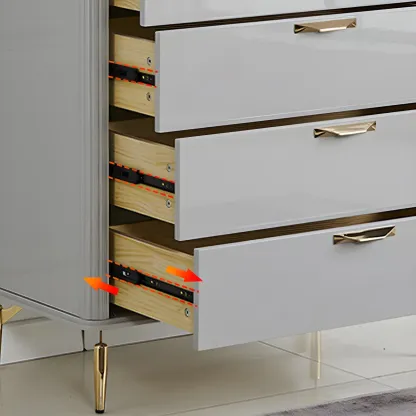 Elegant Grey Wooden Double Dresser with Soft-Close Drawers Image - 13