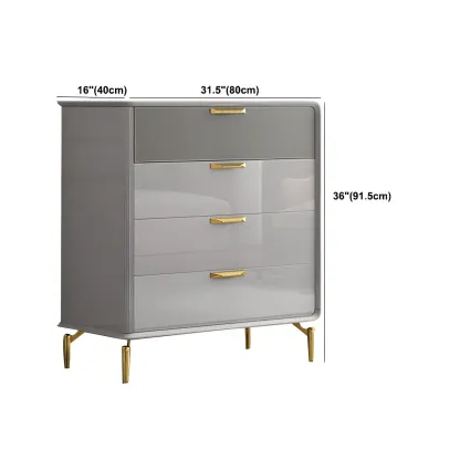 Elegant Grey Wooden Double Dresser with Soft-Close Drawers #size