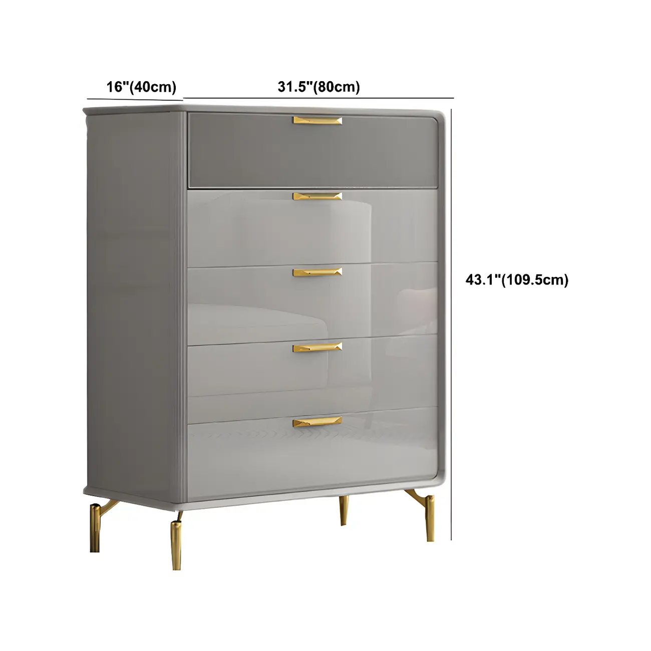 Elegant Grey Wooden Double Dresser with Soft-Close Drawers Image - 15 | homeyfad