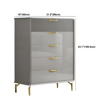 Elegant Grey Wooden Double Dresser with Soft-Close Drawers Image - 15