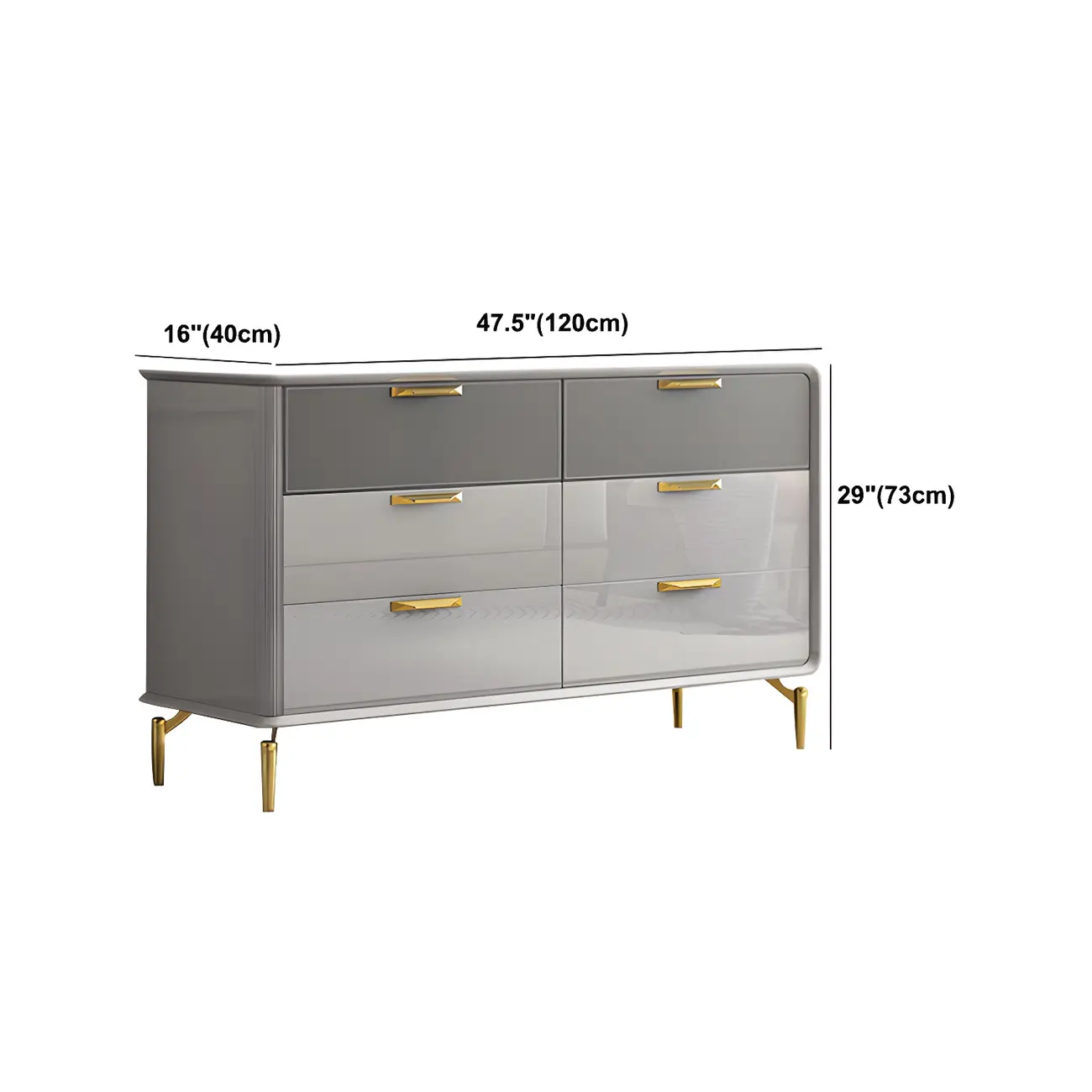 Elegant Grey Wooden Double Dresser with Soft-Close Drawers Image - 16 | homeyfad