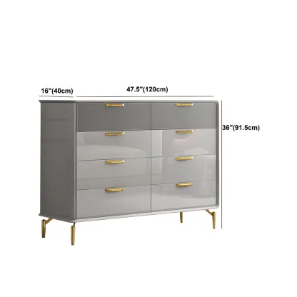 Elegant Grey Wooden Double Dresser with Soft-Close Drawers Image - 17