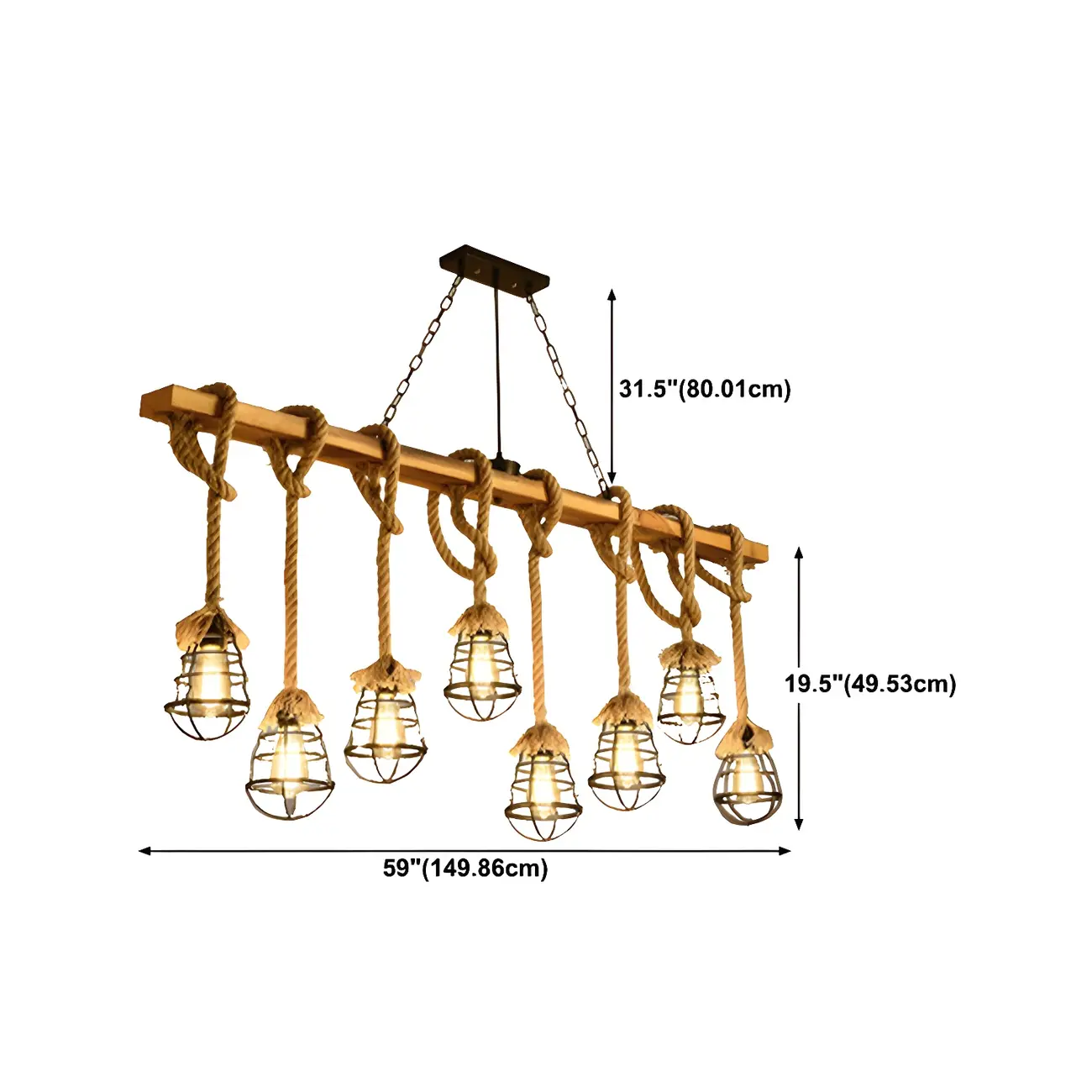 Industrial	Caged-Shaped Rope Chandelier for Kitchen Image - 22 | homeyfad