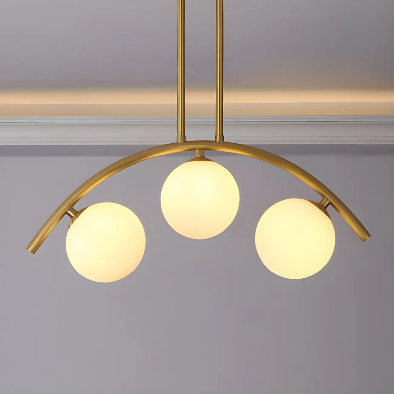 Trendy Modern Gold Arc Multi-Light Island Pendant Image - 5 | homeyfad