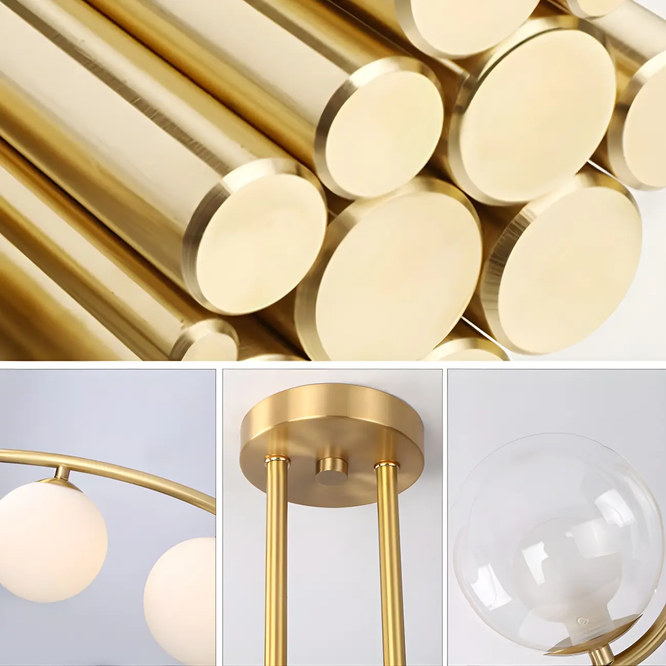 Trendy Modern Gold Arc Multi-Light Island Pendant Image - 8 | homeyfad