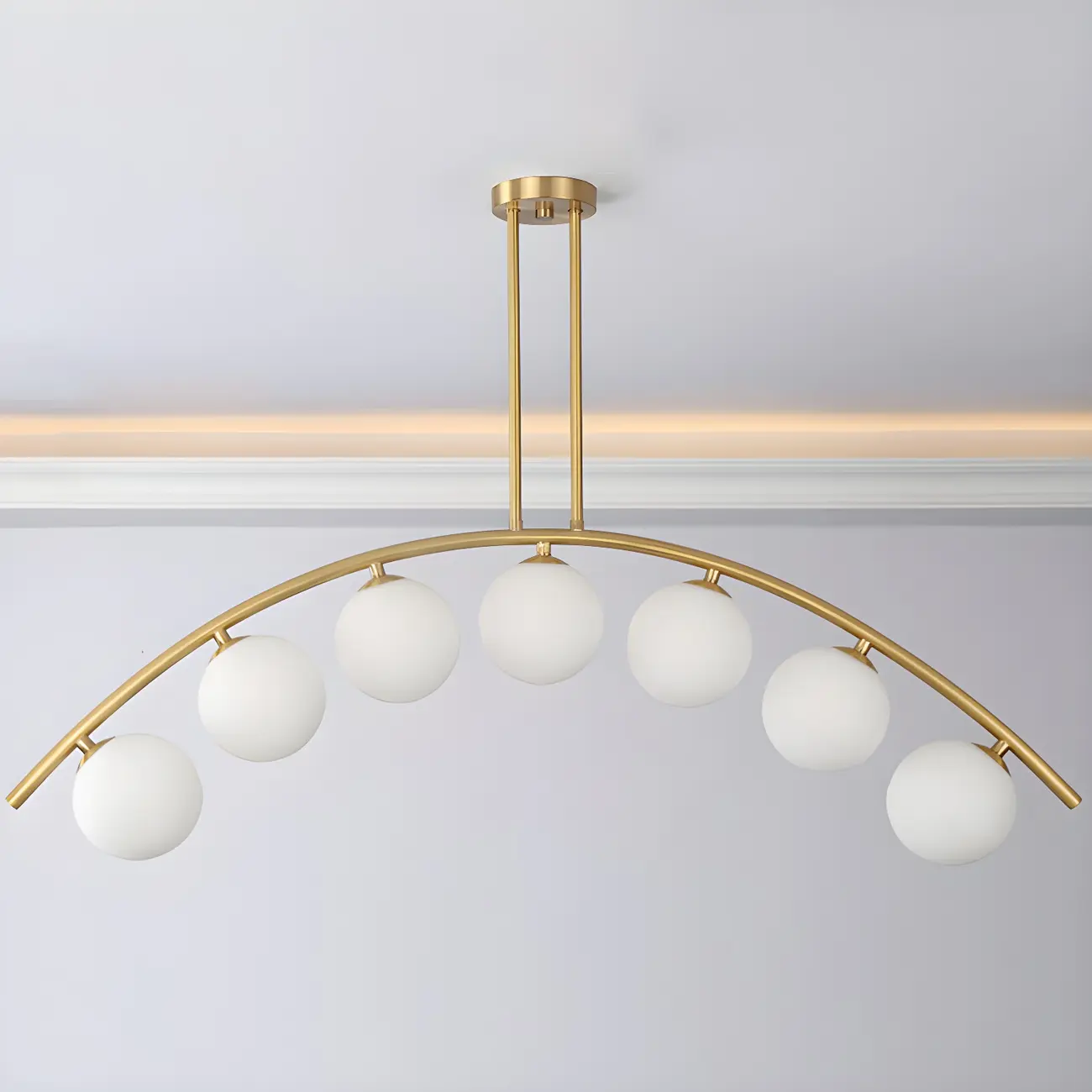 Trendy Modern Gold Arc Multi-Light Island Pendant Image - 16 | homeyfad