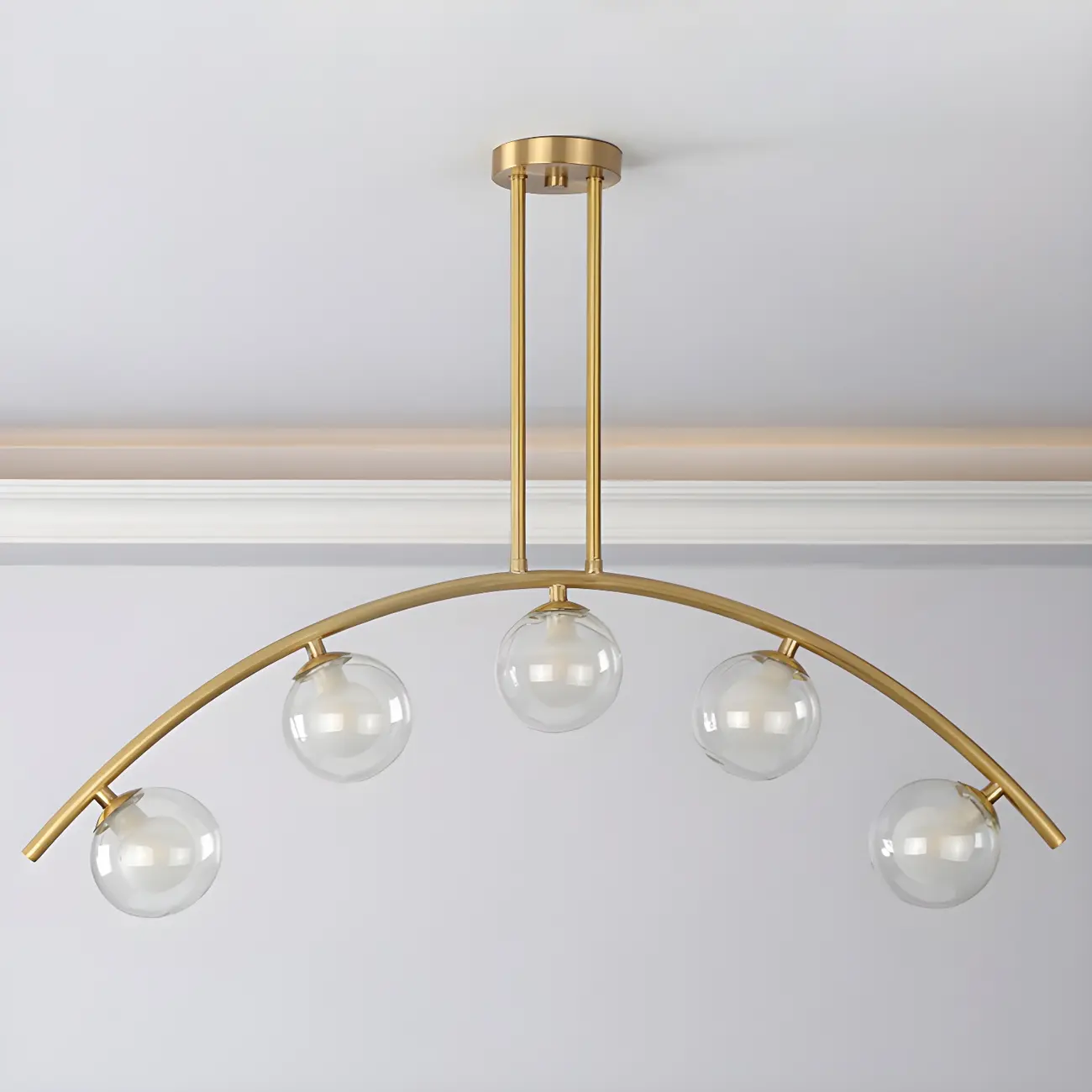 Trendy Modern Gold Arc Multi-Light Island Pendant Image - 17 | homeyfad