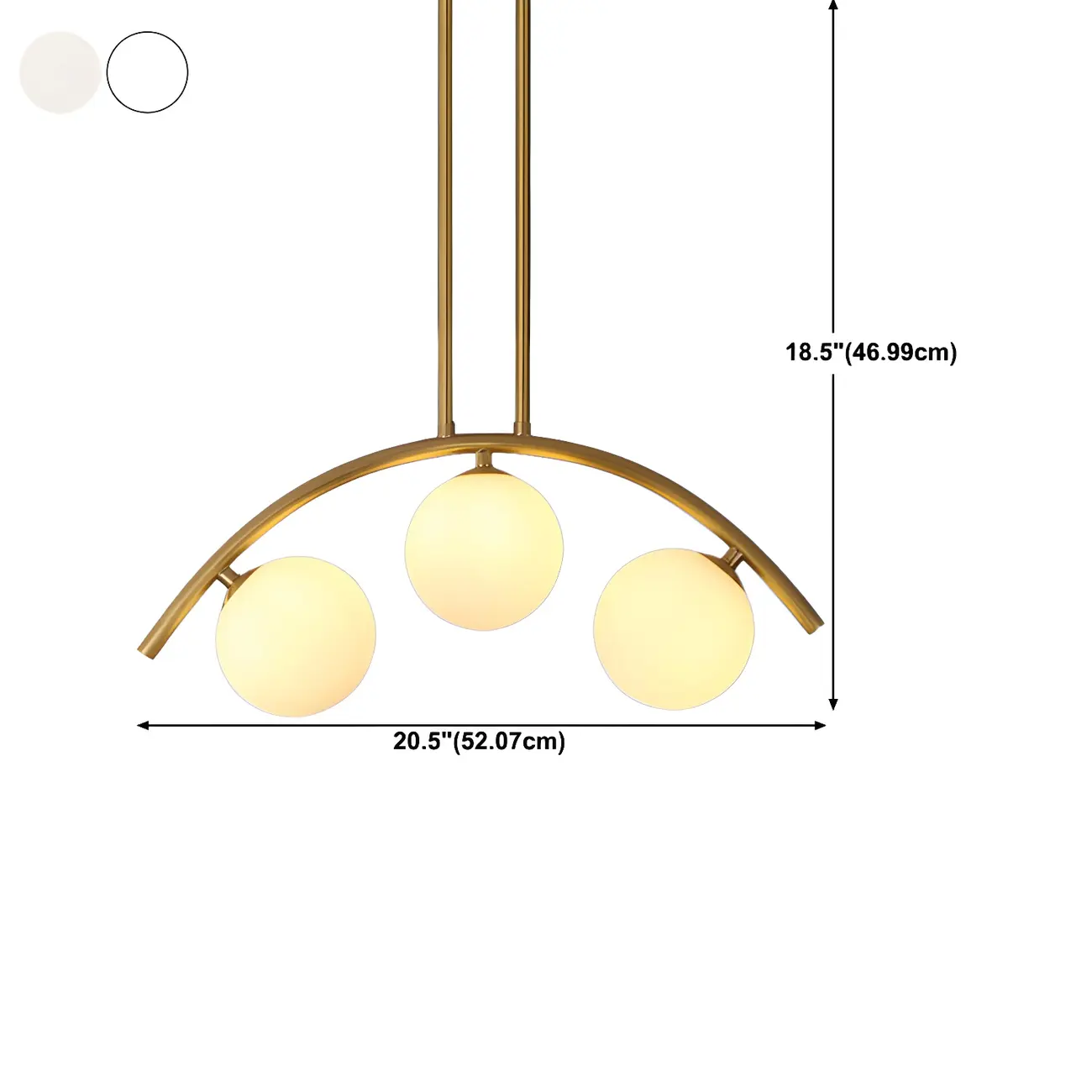 Trendy Modern Gold Arc Multi-Light Island Pendant #size | homeyfad