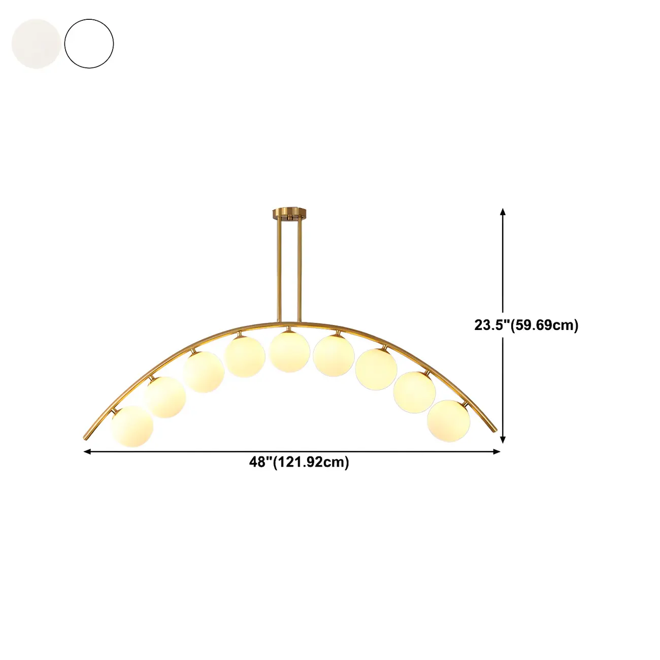 Trendy Modern Gold Arc Multi-Light Island Pendant Image - 24 | homeyfad