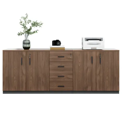 Durable Wooden Lateral Filing Cabinet with Lock for Office Use Image - 5