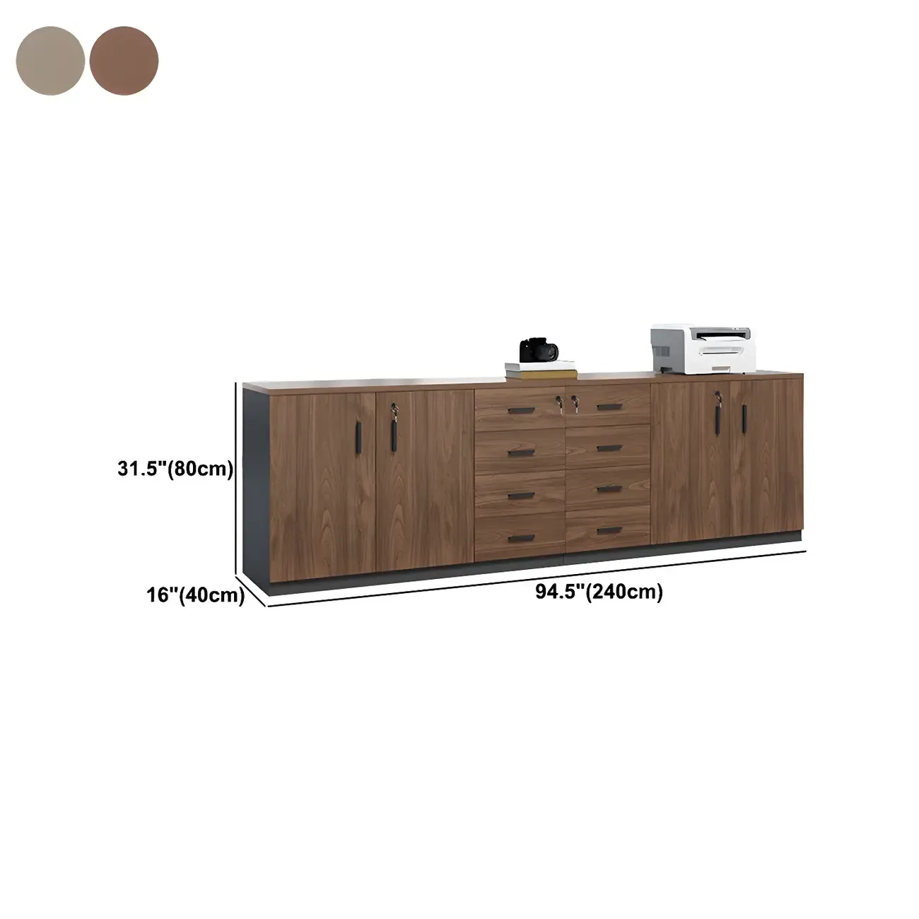 Durable Wooden Lateral Filing Cabinet with Lock for Office Use Image - 17