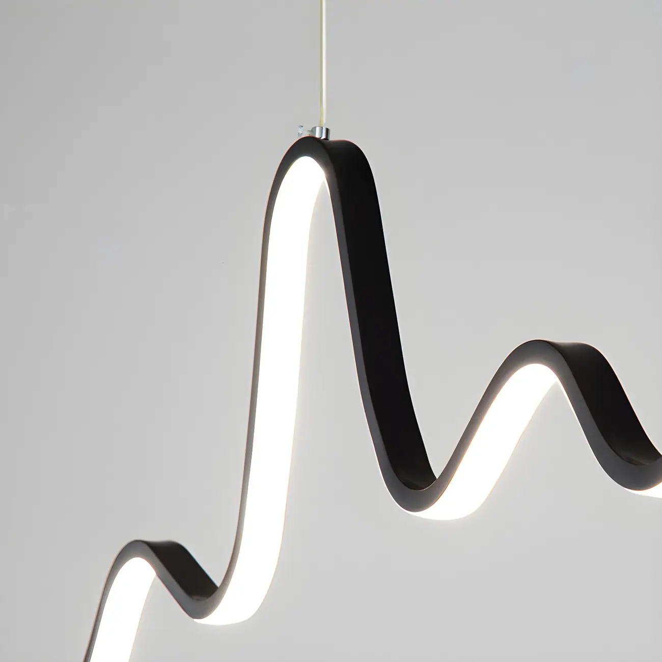 Artistic Black Linear Adjustable Island Pendant Light Image - 5 | homeyfad
