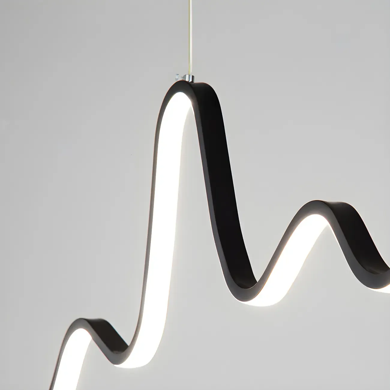 Artistic Black Linear Adjustable Island Pendant Light Image - 5
