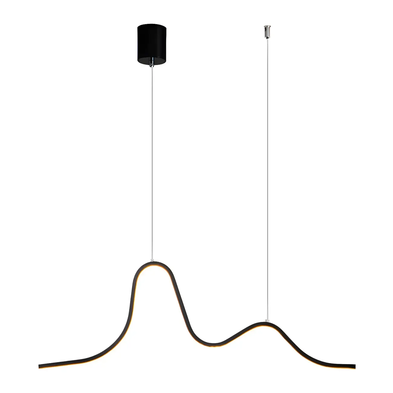 Artistic Black Linear Adjustable Island Pendant Light Image - 6