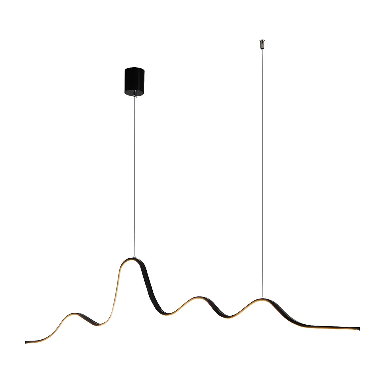 Artistic Black Linear Adjustable Island Pendant Light Image - 7 | homeyfad