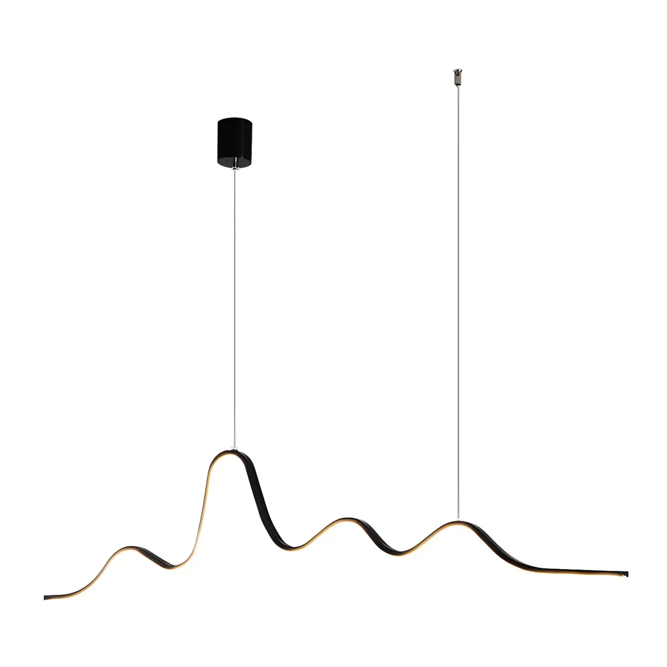 Artistic Black Linear Adjustable Island Pendant Light Image - 7